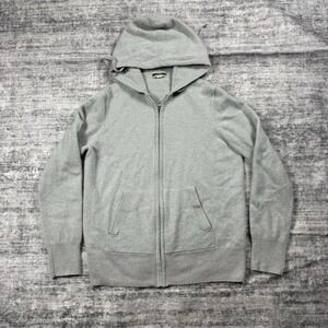 J. Crew 100% Cashmere Hoodie Sweater Full Zip Jacket Women's Small Gray